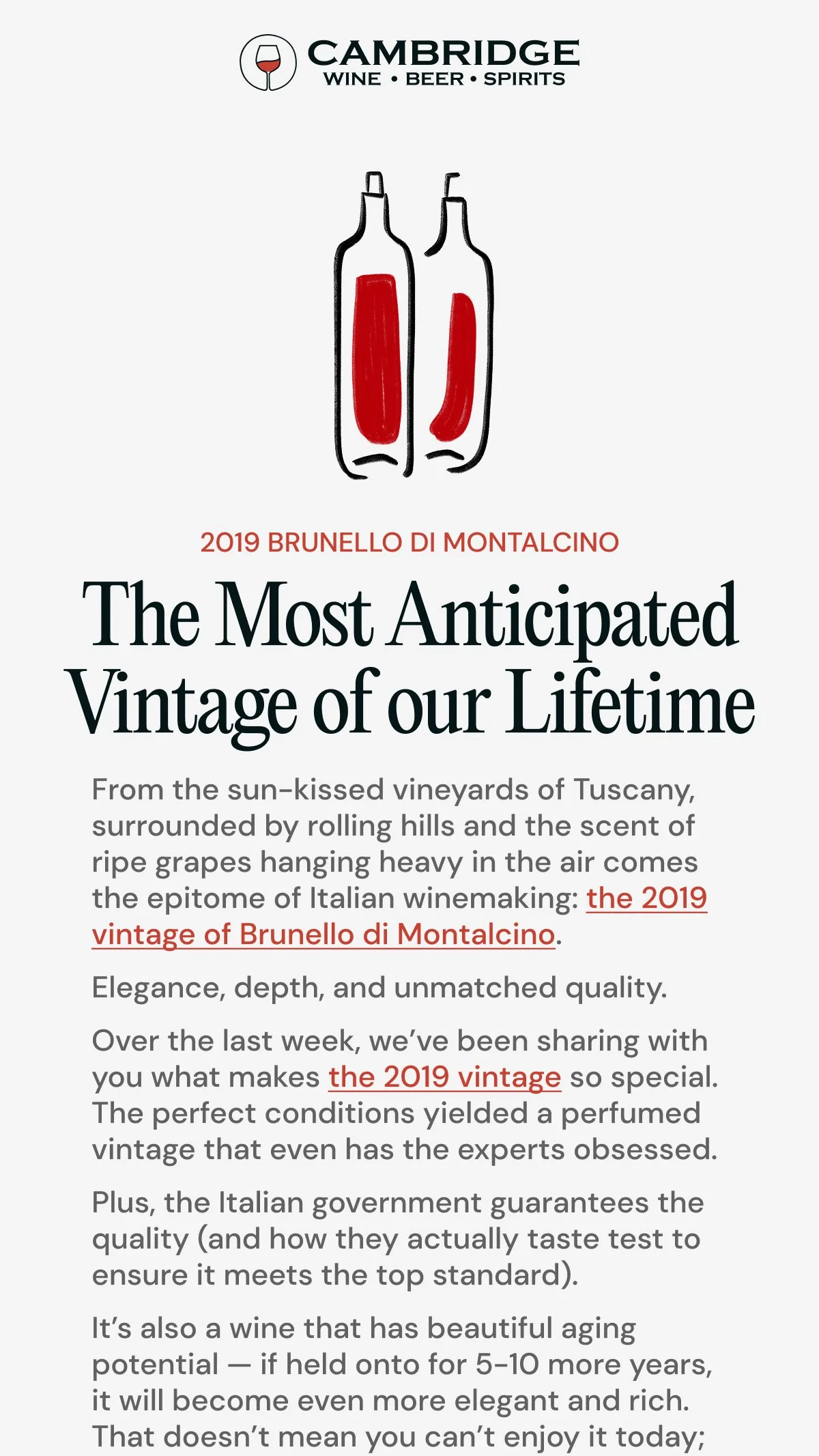 Wine feature email