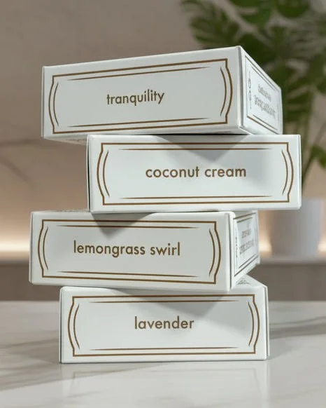 Copper Faucet soap boxes, one system across every scent
