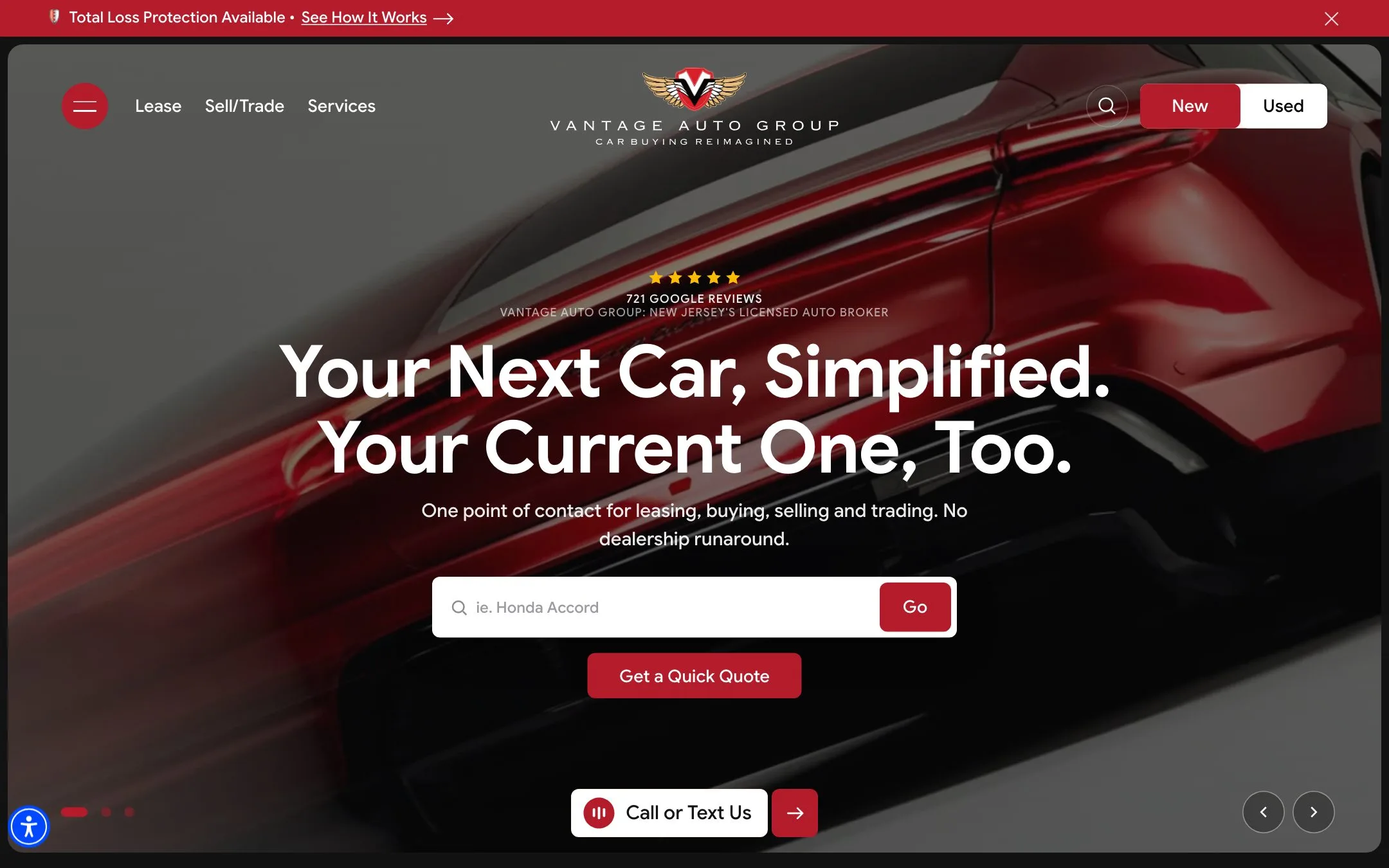 Vantage Auto Group website: Home