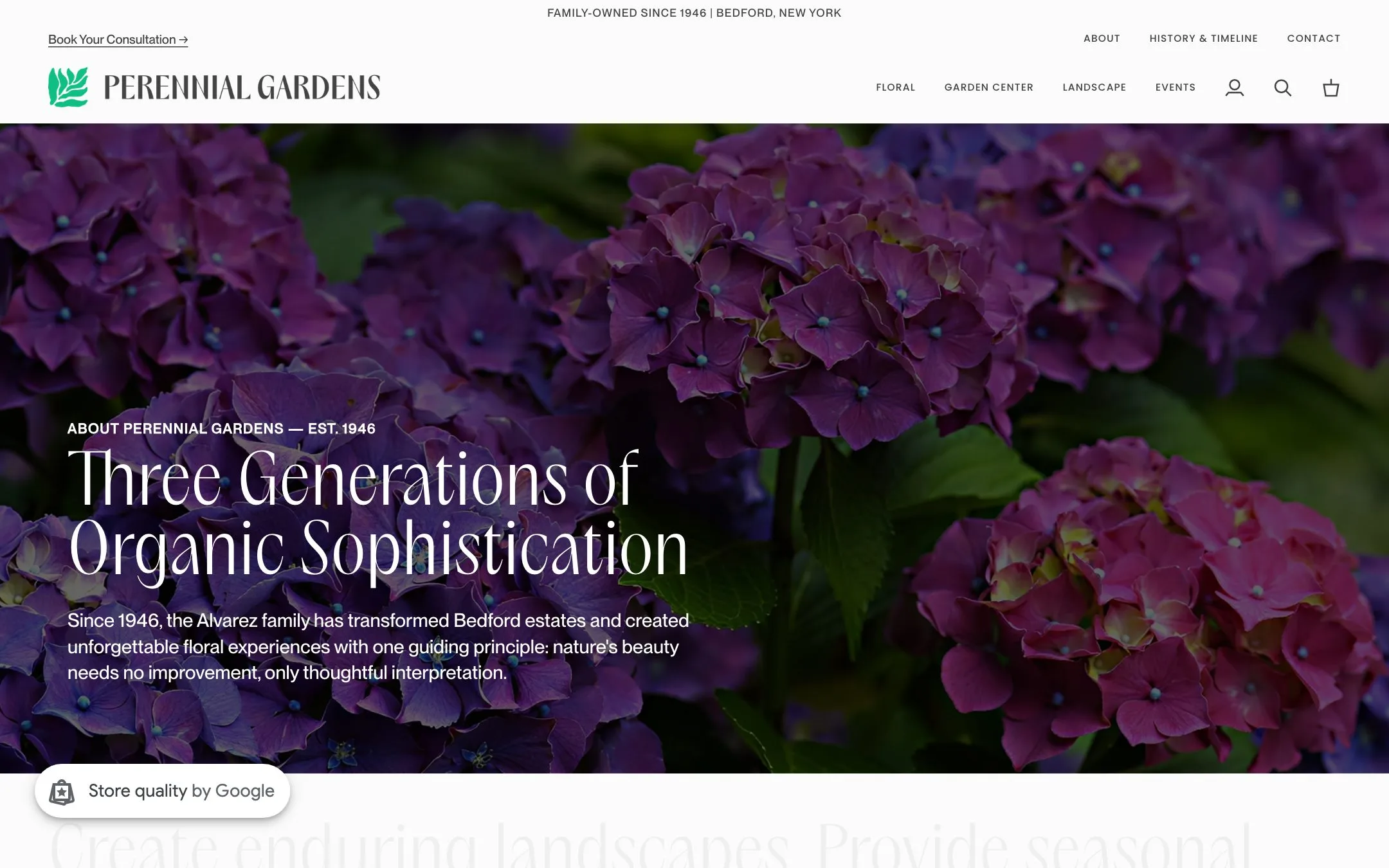 Perennial Gardens website: About