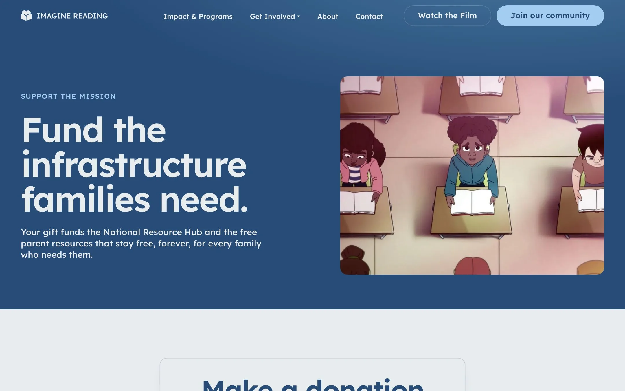 Imagine Reading website: Donate
