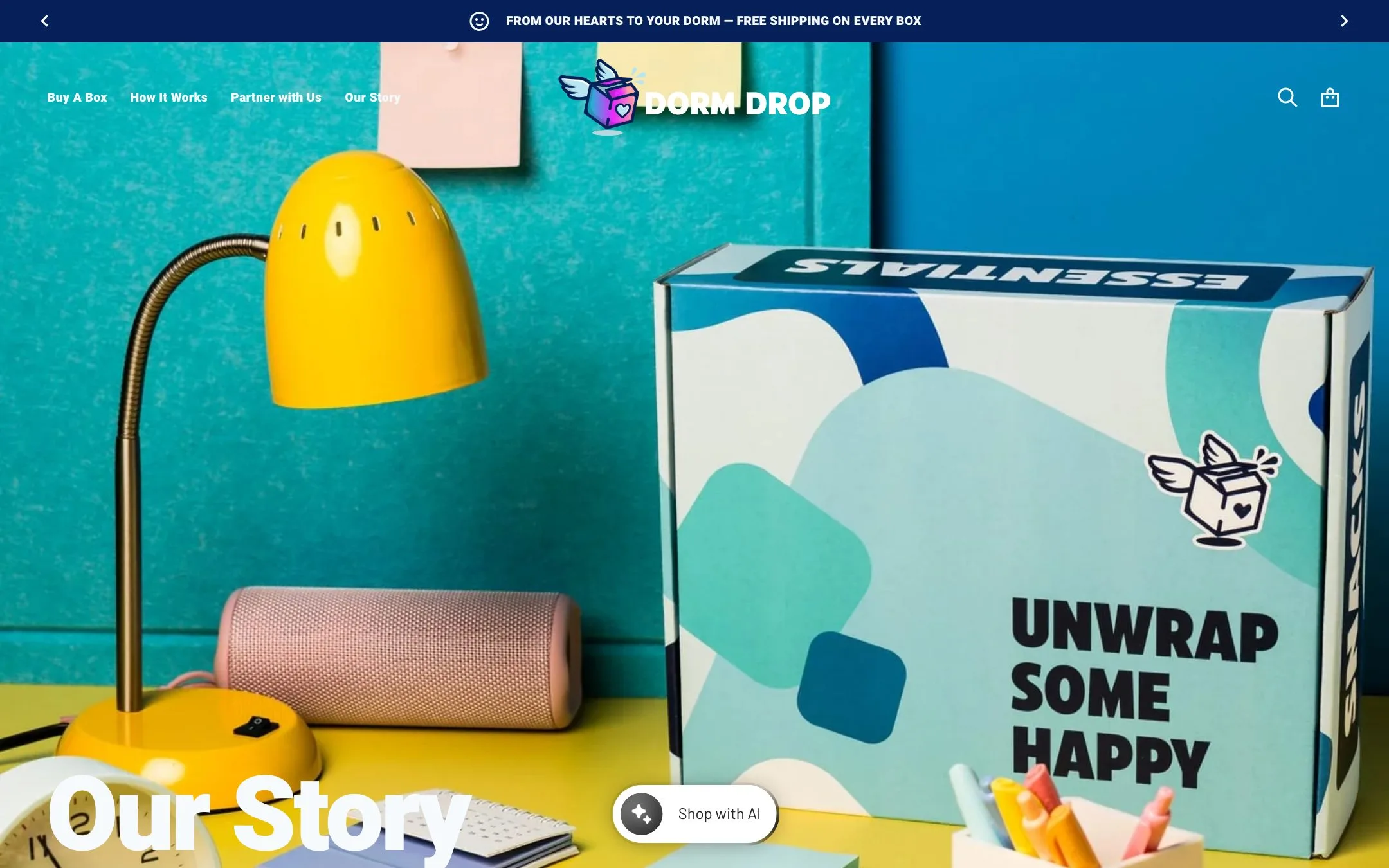 Dorm Drop website: Our story