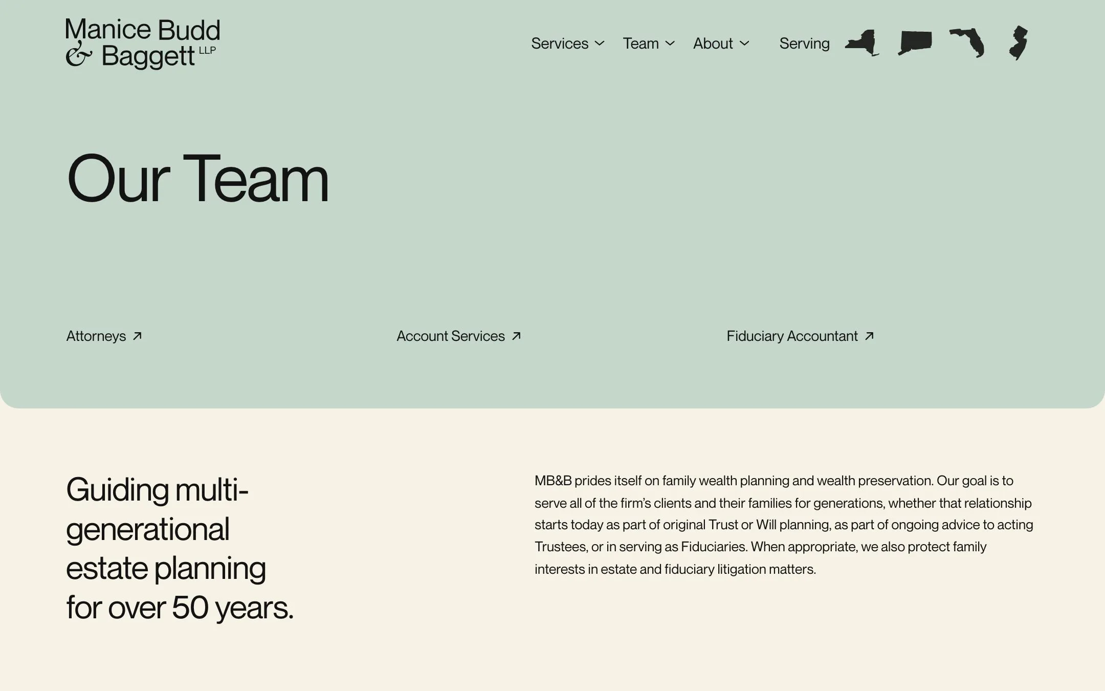 Manice Budd & Baggett website: Our team